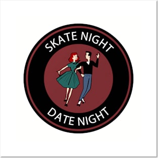 Vintage Skate Night Date Night Posters and Art